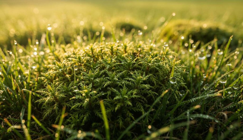 Muschio sul prato: il rimedio naturale che funziona meglio del solfato di ferro