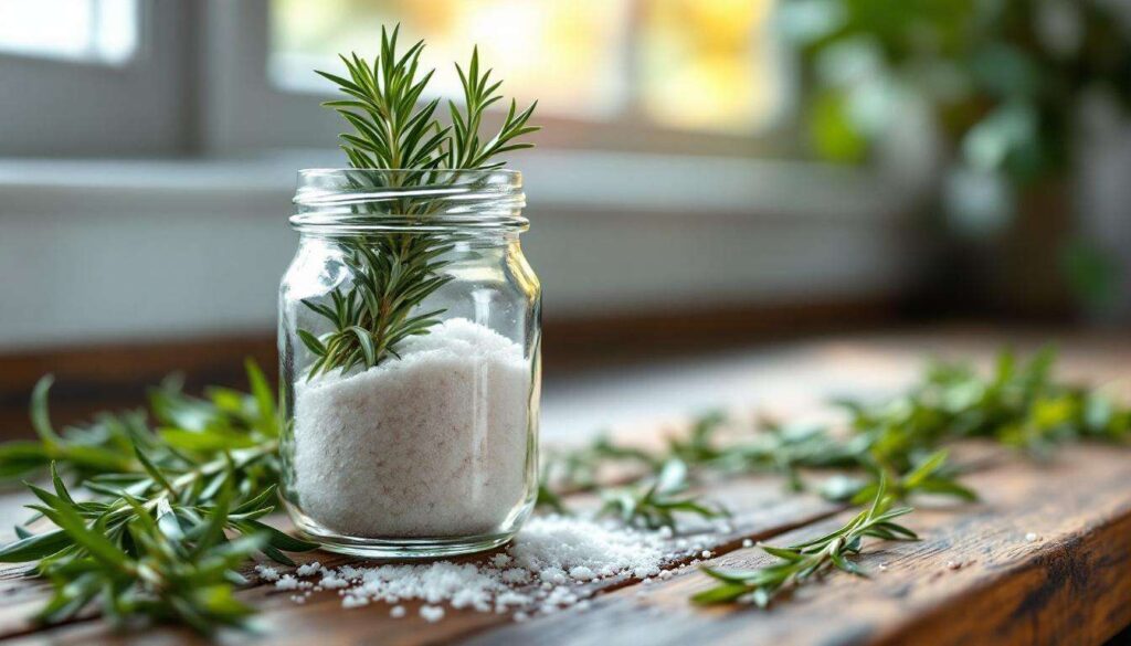 Casa profumata senza deodoranti chimici: il barattolo con rosmarino e sale grosso